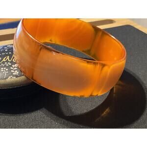 Size8 Vintage Wide Lucite Translucent/Creamsicle Bracelet